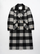 Wool  coat with Zebra Two-Tone Plaid