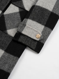 Wool  coat with Zebra Two-Tone Plaid