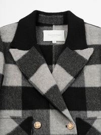 Wool  coat with Zebra Two-Tone Plaid
