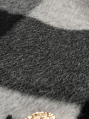 Wool  coat with Zebra Two-Tone Plaid