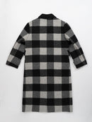 Wool  coat with Zebra Two-Tone Plaid