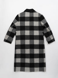 Wool  coat with Zebra Two-Tone Plaid