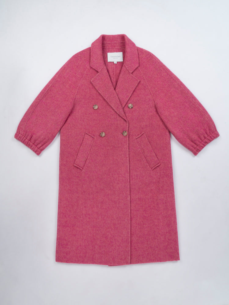 Wool  coat with Tailored Collar and Cuffed Sleeves