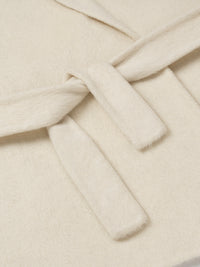 Wool coat with Minimalist Cropped Robe-Style