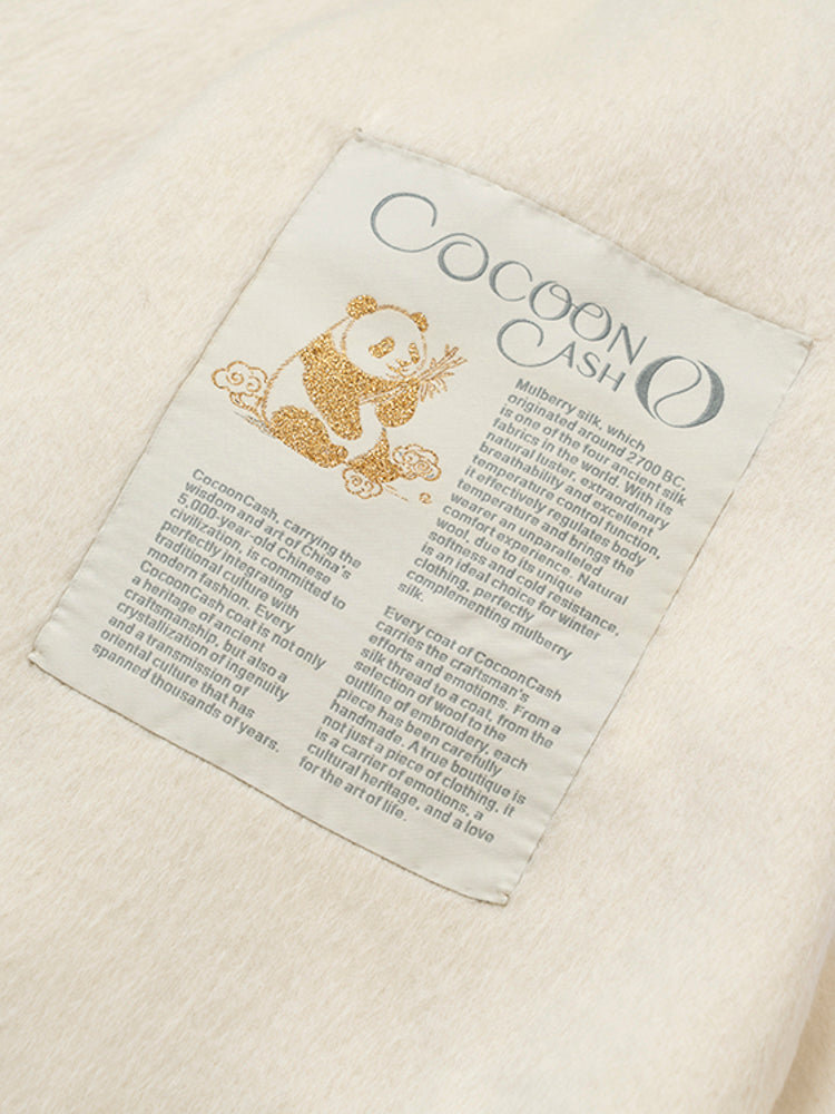 Wool coat with Minimalist Cropped Robe-Style