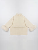 Wool coat with Minimalist Cropped Robe-Style