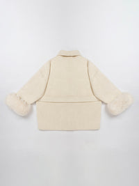 Wool coat with Minimalist Cropped Robe-Style