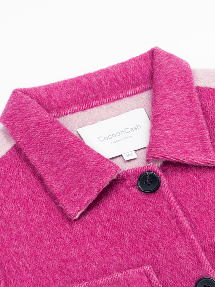 Wool  coat with Two-Tone Rose