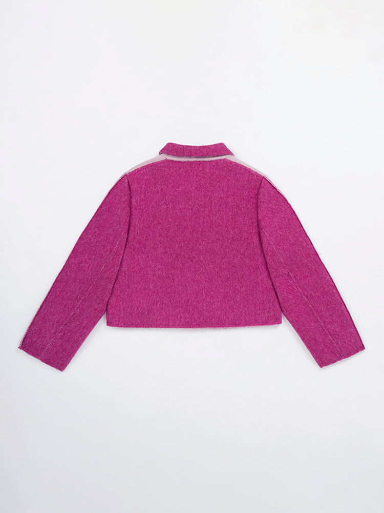 Wool  coat with Two-Tone Rose