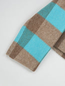 Wool coat women with Blue-White Check Pattern