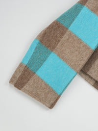 Wool coat women with Blue-White Check Pattern