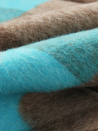 Wool coat women with Blue-White Check Pattern