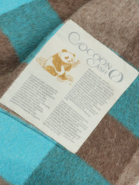 Wool coat women with Blue-White Check Pattern