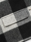 Wool coat wish women cropped zebra two-tone plaid