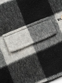 Wool coat wish women cropped zebra two-tone plaid