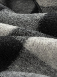 Wool coat wish women cropped zebra two-tone plaid