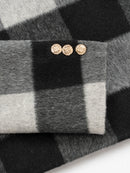 Wool coat wish women cropped zebra two-tone plaid