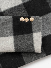 Wool coat wish women cropped zebra two-tone plaid