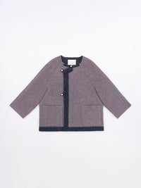 Wool  coat women with Diagonal Cut