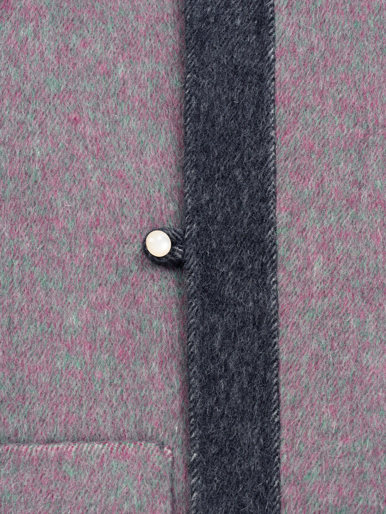 Wool  coat women with Diagonal Cut