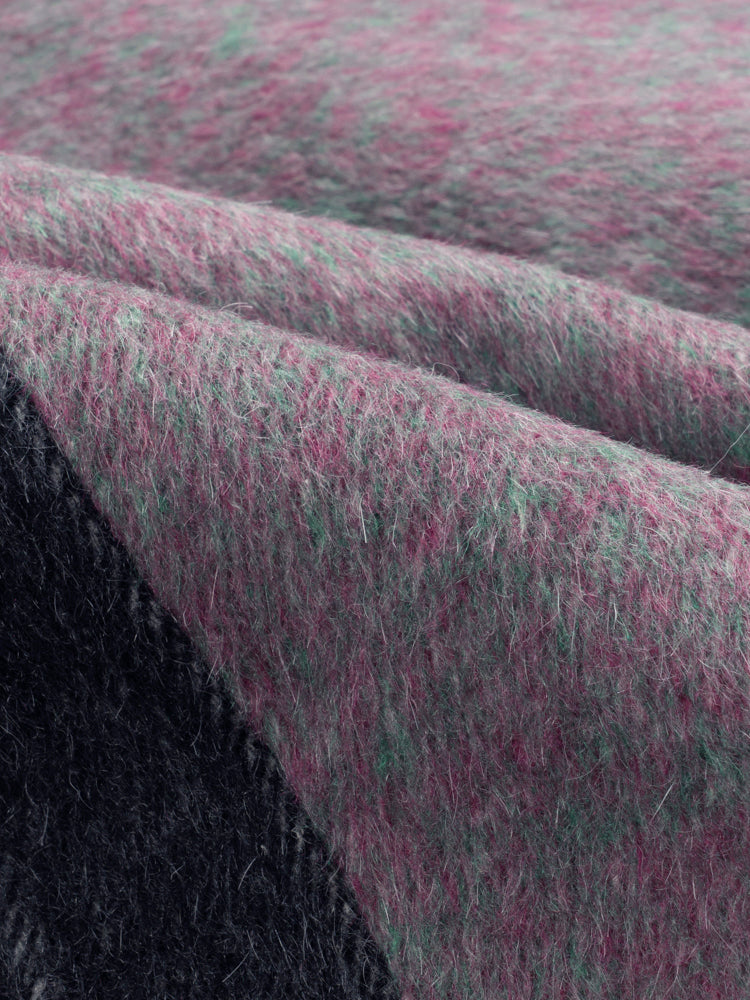 Wool  coat women with Diagonal Cut