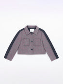 Wool  coat with Two-Tone Grey