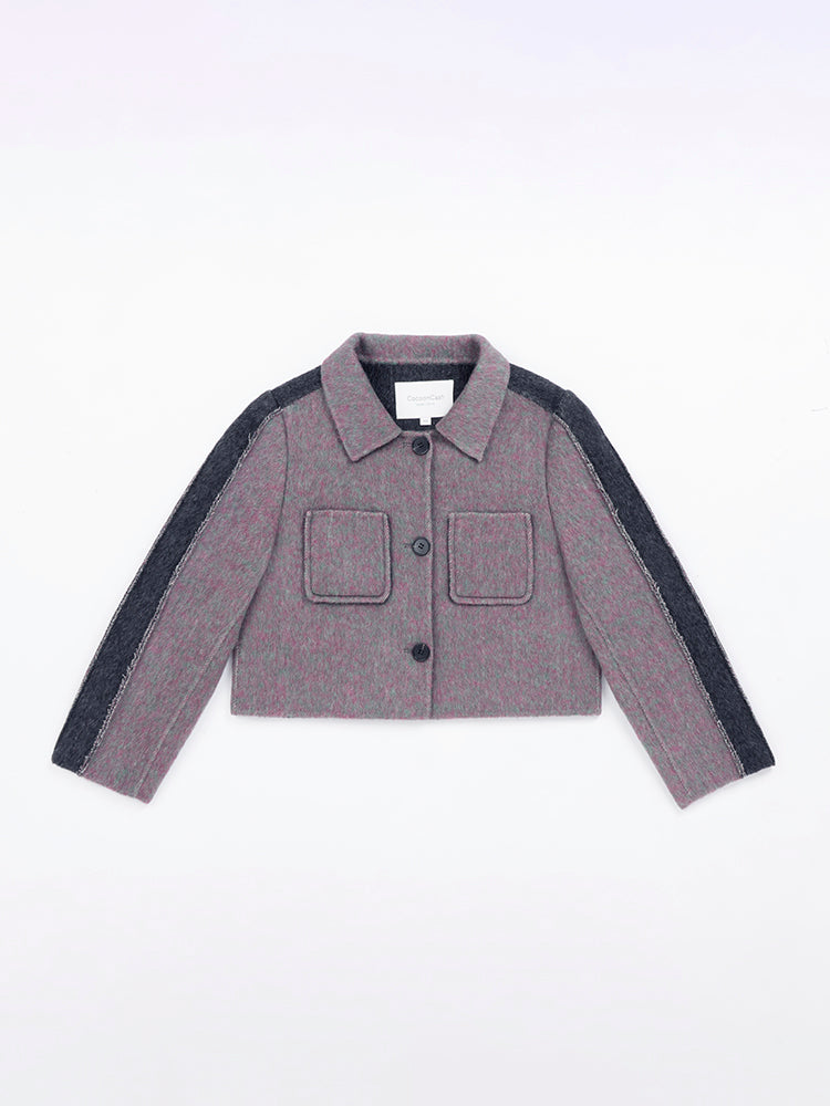 Wool  coat with Two-Tone Grey