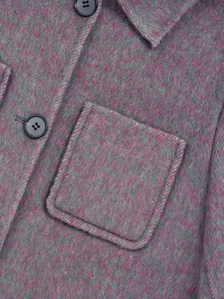 Wool  coat with Two-Tone Grey