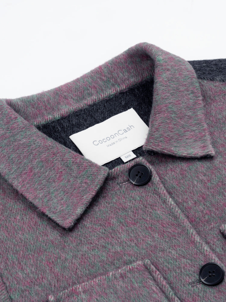 Wool  coat with Two-Tone Grey