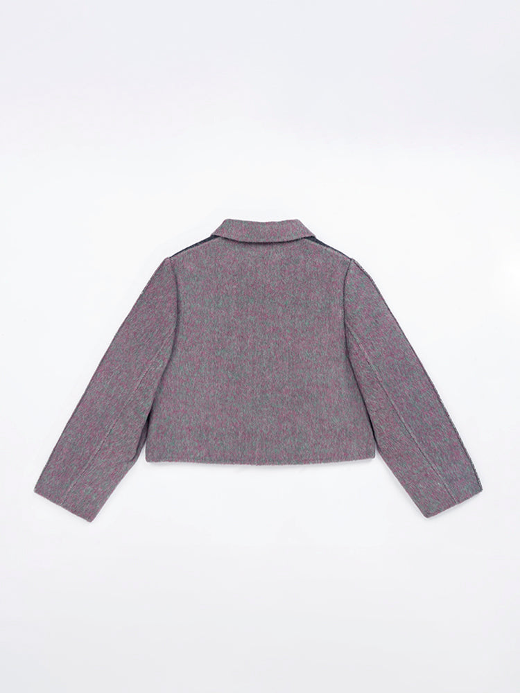 Wool  coat with Two-Tone Grey