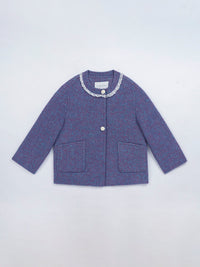 Wool  coat with Lace-Trimmed Collar