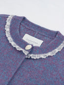 Wool  coat with Lace-Trimmed Collar