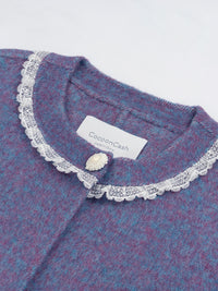 Wool  coat with Lace-Trimmed Collar