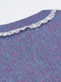 Wool  coat with Lace-Trimmed Collar