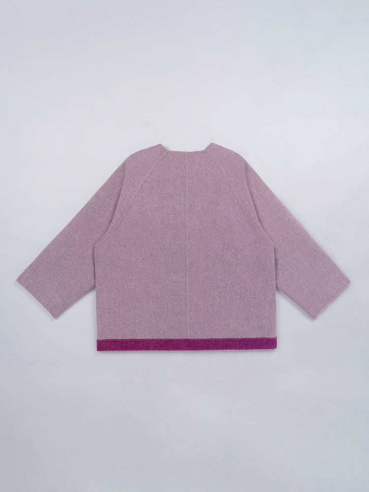 Wool  coat with Diagonal Cut