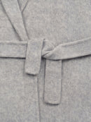 Wool coat with Minimalist Cropped Robe-Style
