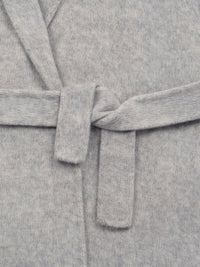 Wool coat with Minimalist Cropped Robe-Style