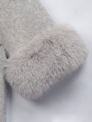 Wool coat with Minimalist Cropped Robe-Style