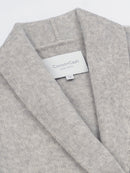 Wool coat with Minimalist Cropped Robe-Style