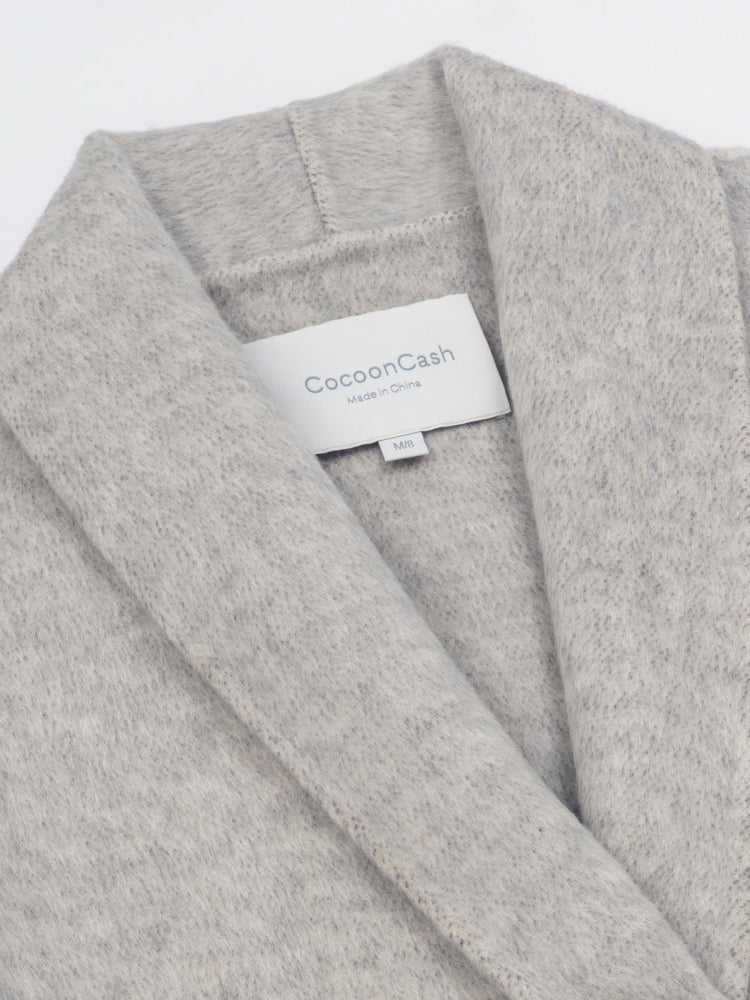 Wool coat with Minimalist Cropped Robe-Style