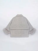 Wool coat with Minimalist Cropped Robe-Style