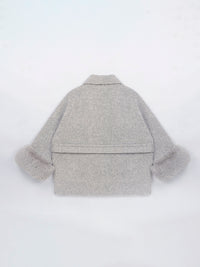 Wool coat with Minimalist Cropped Robe-Style