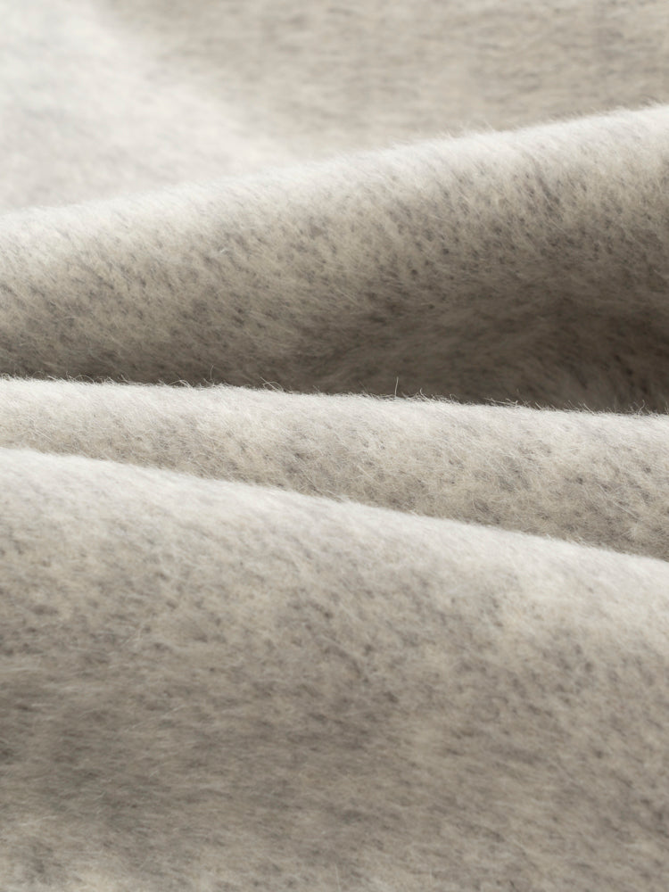 Wool coat with Minimalist Cropped Robe-Style