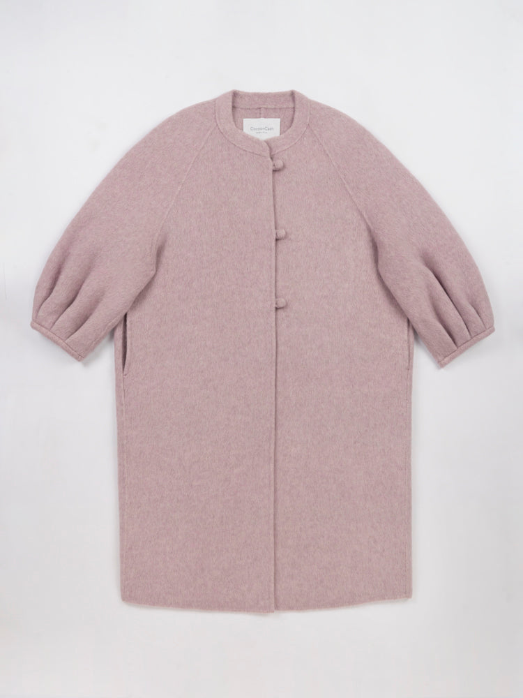 Wool coat with Frog Closure and Cuffed Sleeves