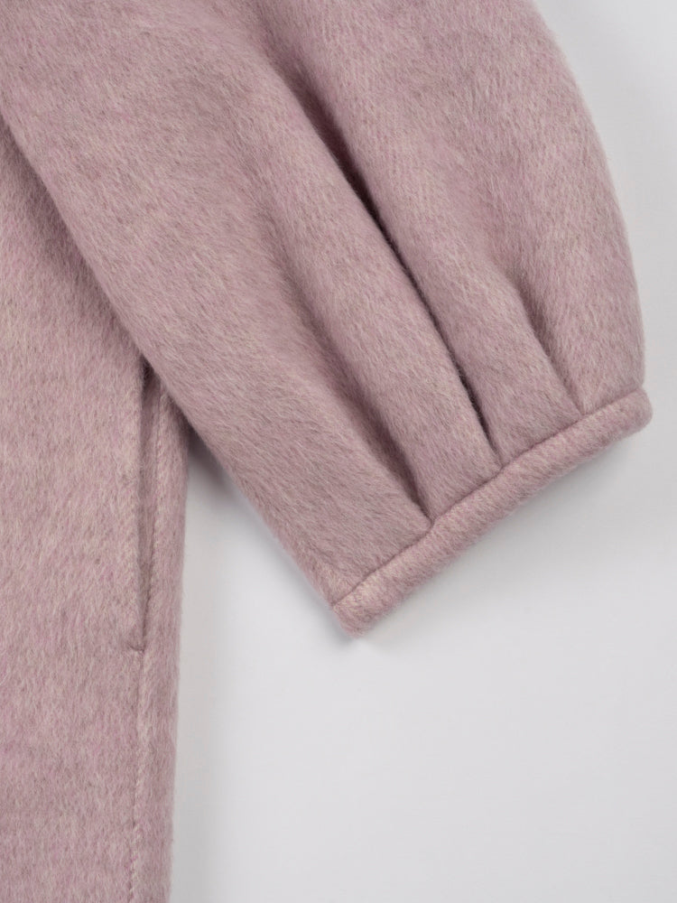 Wool coat with Frog Closure and Cuffed Sleeves