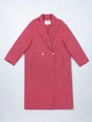 Wool coat women with Lotus buckle