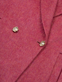 Wool coat women with Lotus buckle