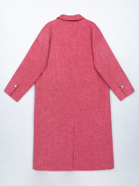 Wool coat women with Lotus buckle