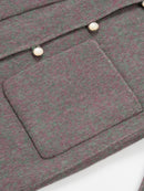 Wool coat women with Round Neck & Pearl Buttons