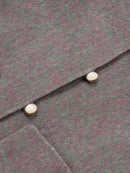 Wool coat women with Round Neck & Pearl Buttons